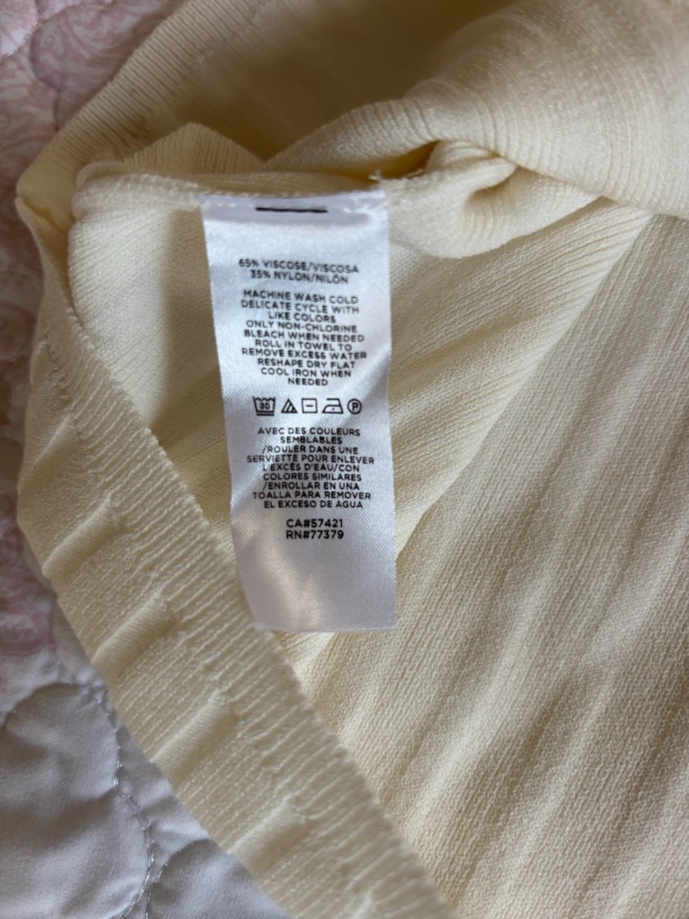 Ann Taylor Cream Ribbed Ruffle-Sleeve Tank - Picture 6 of 6